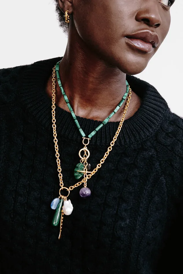 Chan Luu Necklaces Harbor Necklace Malachite Mix 8211 Women