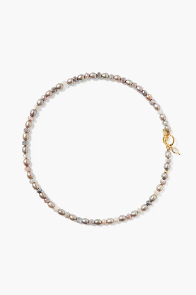 Chan Luu Necklaces Indira Toggle Necklace Taupe Pearl Mix 8211 Women