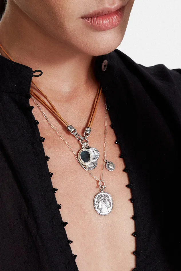 Chan Luu Necklaces Janus Coin Necklace Silver 8211 Women