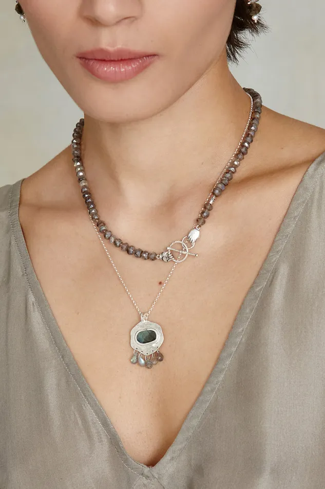Chan Luu Necklaces Mano Toggle Necklace Labradorite 8211 Women