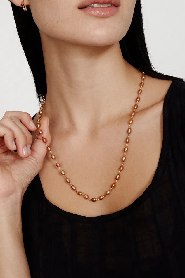 Chan Luu Necklaces Santa Fe Necklace Copper Pearl 8211 Women