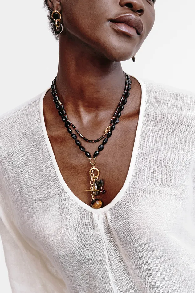 Chan Luu Necklaces Sicily Necklace Black MOP 8211 Women