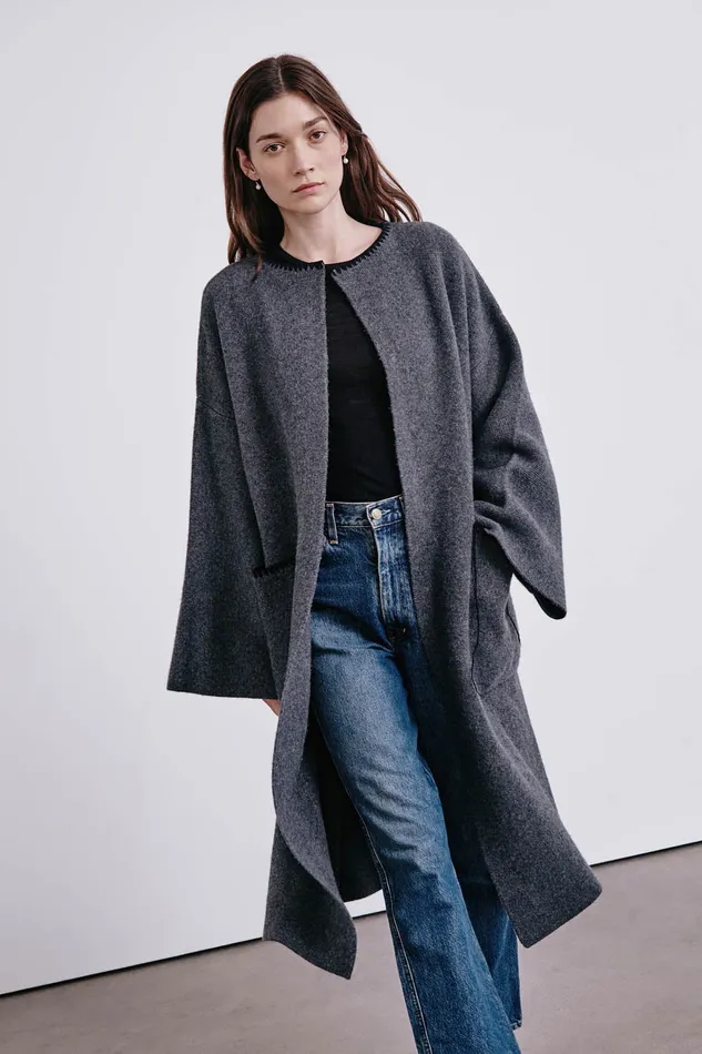 Chan Luu Outerwear Kerrington Wool Cashmere Coat Charcoal 8211 Women