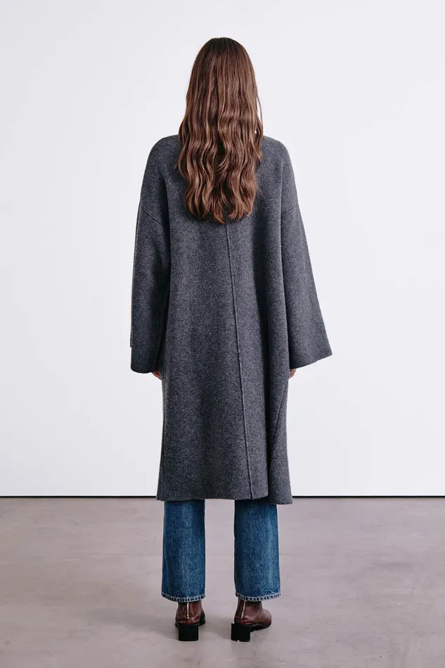 Chan Luu Outerwear Kerrington Wool Cashmere Coat Charcoal 8211 Women