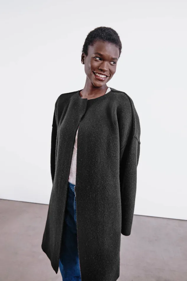 Chan Luu Outerwear Vienna Wool Cashmere Coat Black 8211 Women