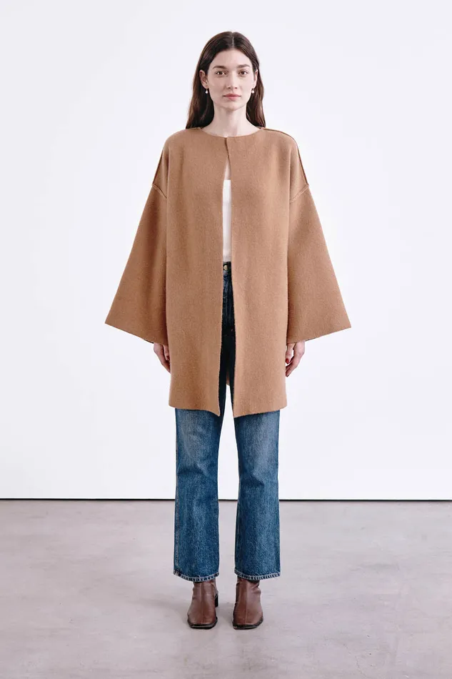 Chan Luu Outerwear Vienna Wool Cashmere Coat Camel 8211 Women