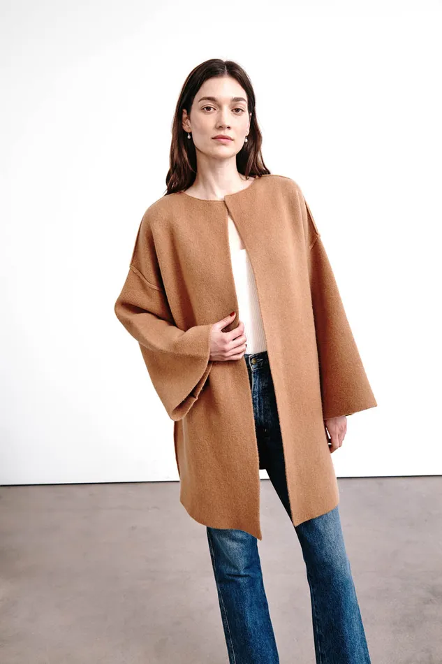 Chan Luu Outerwear Vienna Wool Cashmere Coat Camel 8211 Women
