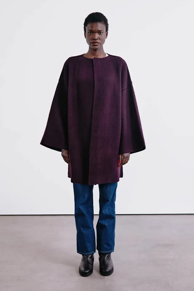 Chan Luu Outerwear Vienna Wool Cashmere Coat Wine 8211 Women