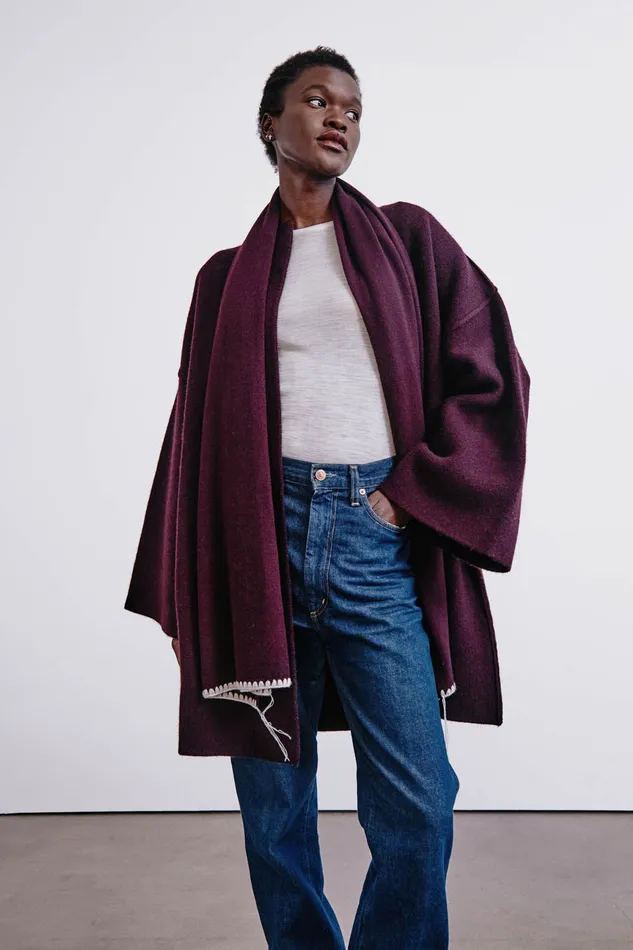 Chan Luu Outerwear Vienna Wool Cashmere Coat Wine 8211 Women