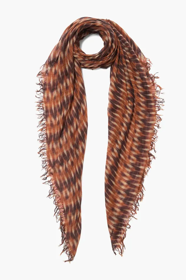 Chan Luu Scarves Cashmere And Silk Scarf Brown Tie Dye 8211 Women