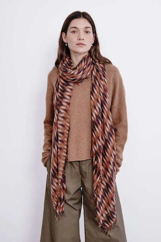 Chan Luu Scarves Cashmere And Silk Scarf Brown Tie Dye 8211 Women