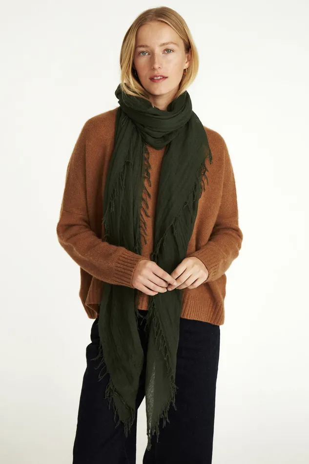 Chan Luu Scarves Cashmere And Silk Scarf Kombu Green 8211 Women