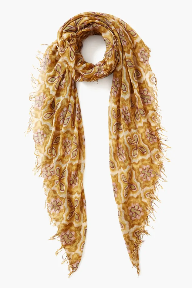 Chan Luu Scarves Cashmere And Silk Scarf Mineral Yellow Crux 8211 Women