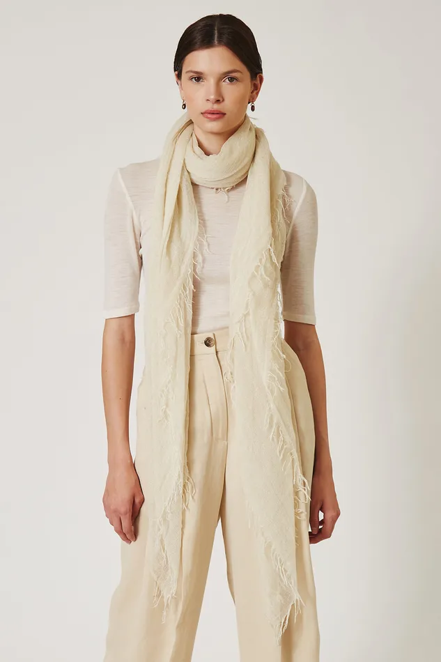 Chan Luu Scarves Cashmere And Silk Scarf Seed Pearl Metallic 8211 Women