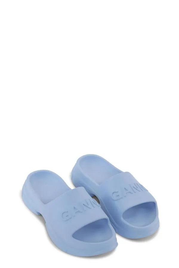 ClothingAccessoriesShoes GANNI Flats Blue Pool Slide Sandals Baby Blue ClothingAccessoriesShoes GANNI Flats Blue Pool Slide Sandals Baby Blue