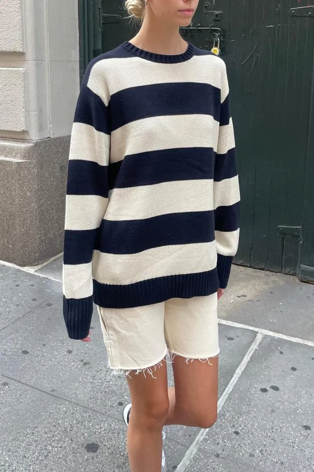 Clothing Brianna Cotton Thick Stripe Sweater Brandy Melville SWEATERS