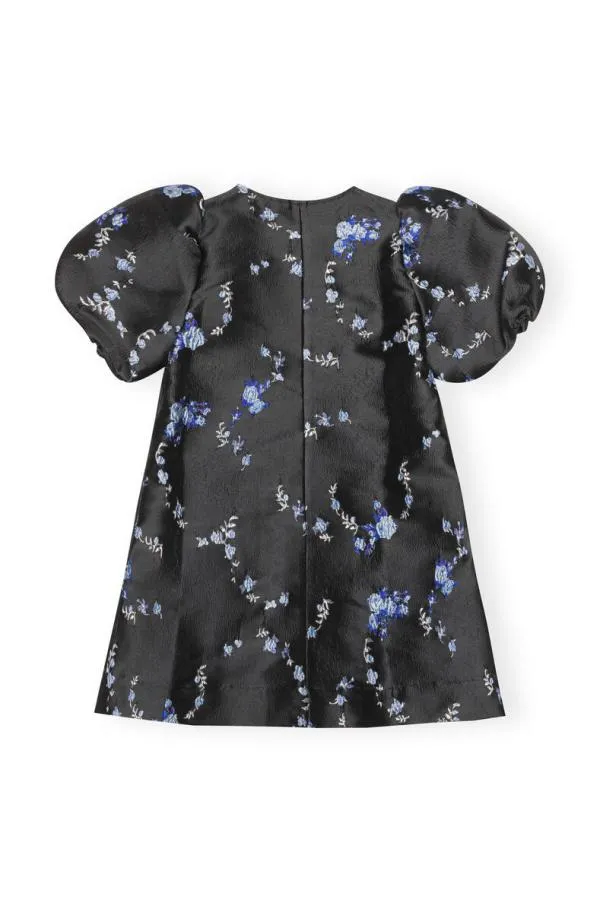 Clothing GANNI Dresses BlackBlue 3D Jacquard Aline Mini Dress Black Clothing GANNI Dresses BlackBlue 3D Jacquard Aline Mini Dress Black