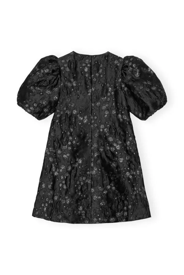Clothing GANNI Dresses BlackSilver 3D Jacquard Aline Mini Dress Black Clothing GANNI Dresses BlackSilver 3D Jacquard Aline Mini Dress Black