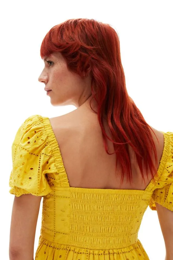 Clothing GANNI Dresses Broderie Anglaise Mini Dress Maize