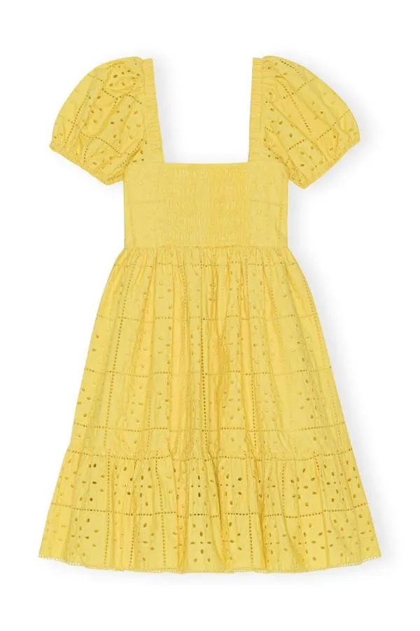 Clothing GANNI Dresses Broderie Anglaise Mini Dress Maize