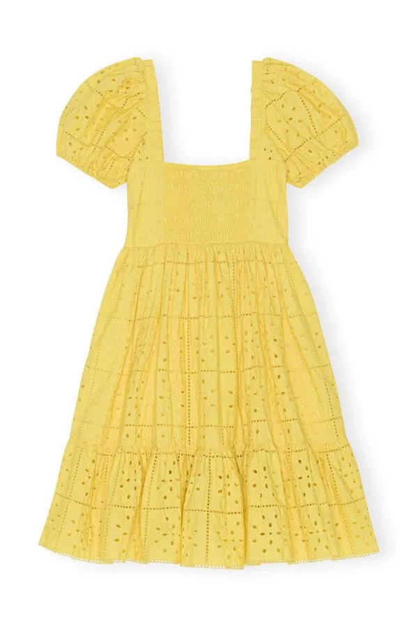Clothing GANNI Dresses Broderie Anglaise Mini Dress Maize