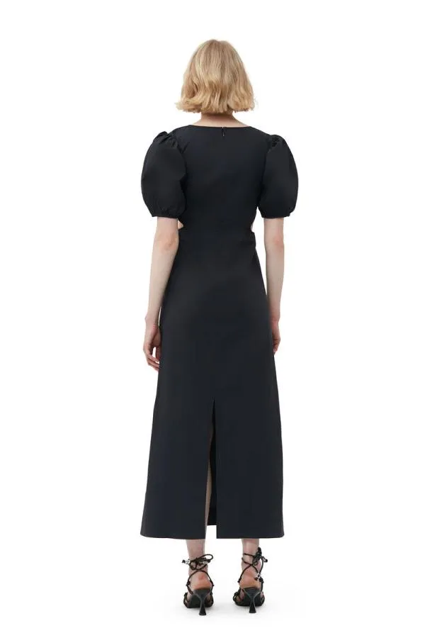 Clothing GANNI Dresses Cotton Poplin Cutout Dress Black Clothing GANNI Dresses Cotton Poplin Cutout Dress Black