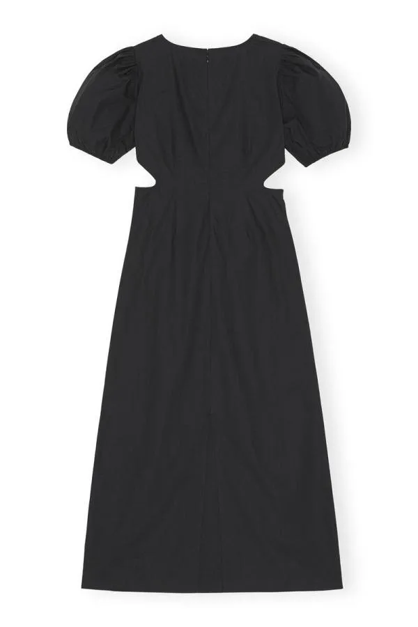 Clothing GANNI Dresses Cotton Poplin Cutout Dress Black Clothing GANNI Dresses Cotton Poplin Cutout Dress Black