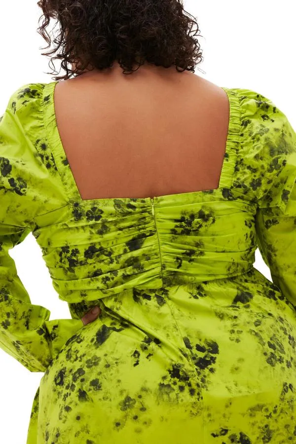 Clothing GANNI Dresses Printed Cotton Mini Dress Tender Shoots Clothing GANNI Dresses Printed Cotton Mini Dress Tender Shoots