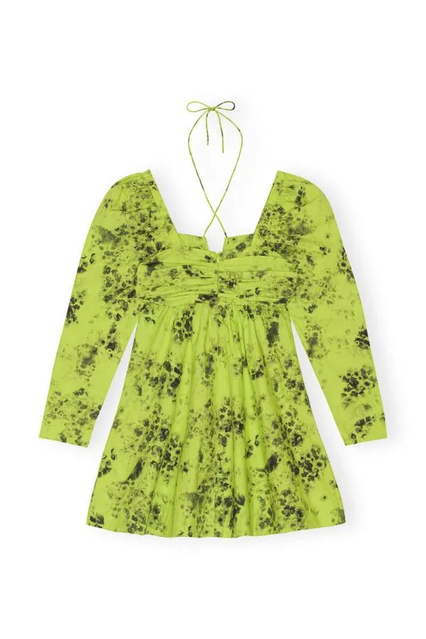 Clothing GANNI Dresses Printed Cotton Mini Dress Tender Shoots Clothing GANNI Dresses Printed Cotton Mini Dress Tender Shoots