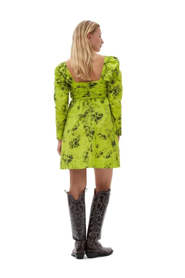 Clothing GANNI Dresses Printed Cotton Mini Dress Tender Shoots Clothing GANNI Dresses Printed Cotton Mini Dress Tender Shoots