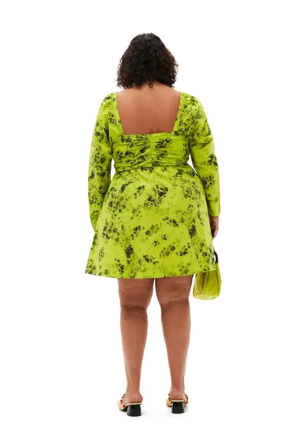 Clothing GANNI Dresses Printed Cotton Mini Dress Tender Shoots Clothing GANNI Dresses Printed Cotton Mini Dress Tender Shoots
