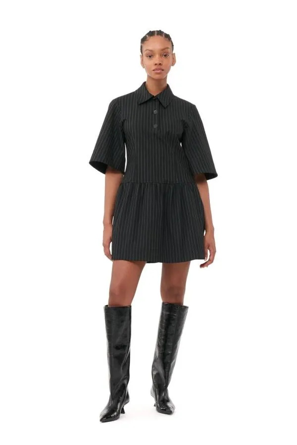 Clothing GANNI Dresses Striped Mini Dress Black