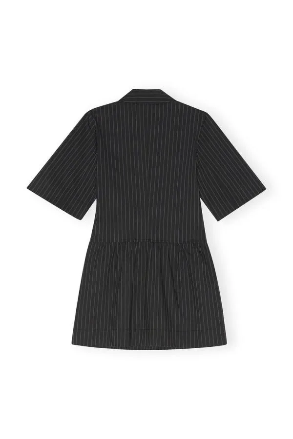 Clothing GANNI Dresses Striped Mini Dress Black Clothing GANNI Dresses Striped Mini Dress Black