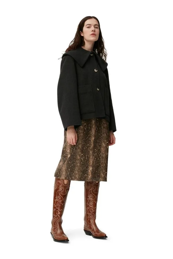 Clothing GANNI Extended Sizes Wool Jacket Phantom
