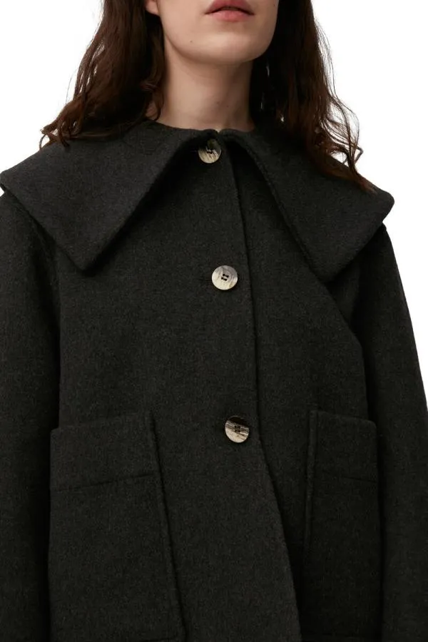 Clothing GANNI Extended Sizes Wool Jacket Phantom Clothing GANNI Extended Sizes Wool Jacket Phantom
