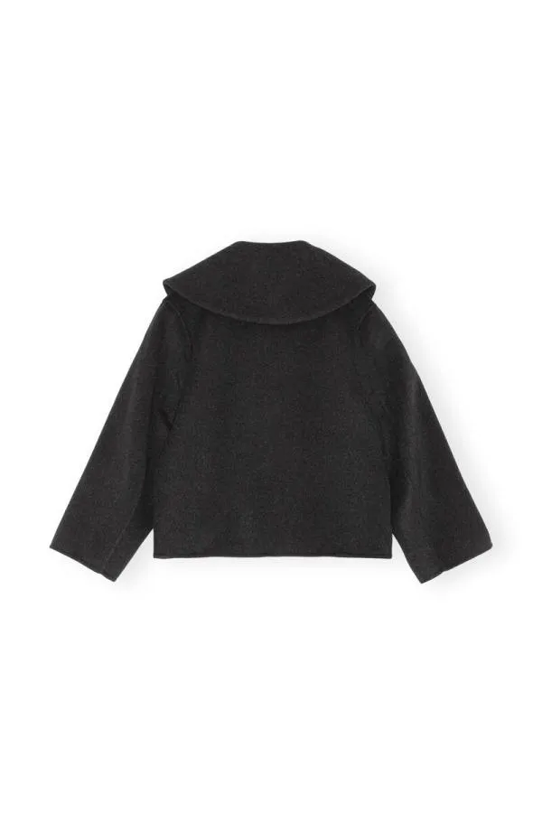 Clothing GANNI Extended Sizes Wool Jacket Phantom Clothing GANNI Extended Sizes Wool Jacket Phantom
