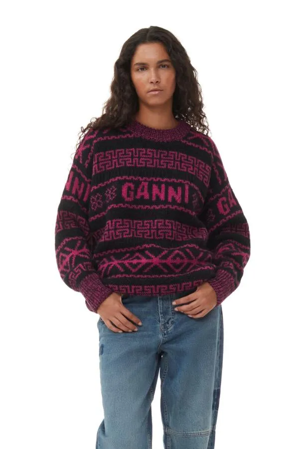 Clothing GANNI Knitwear Wool Pullover Fiji Flower