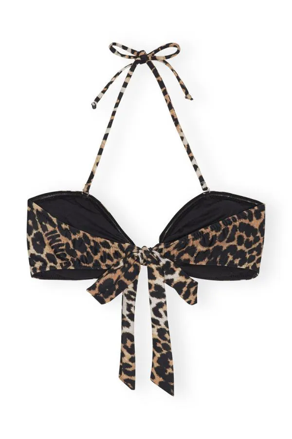Clothing GANNI Leopard Print Recycled Leopard Bandeau Bikini Top Almond Milk Clothing GANNI Leopard Print Recycled Leopard Bandeau Bikini Top Almond Milk
