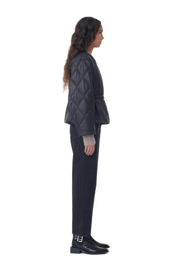 Clothing GANNI Outerwear Black Shiny Quilt Jacket Black
