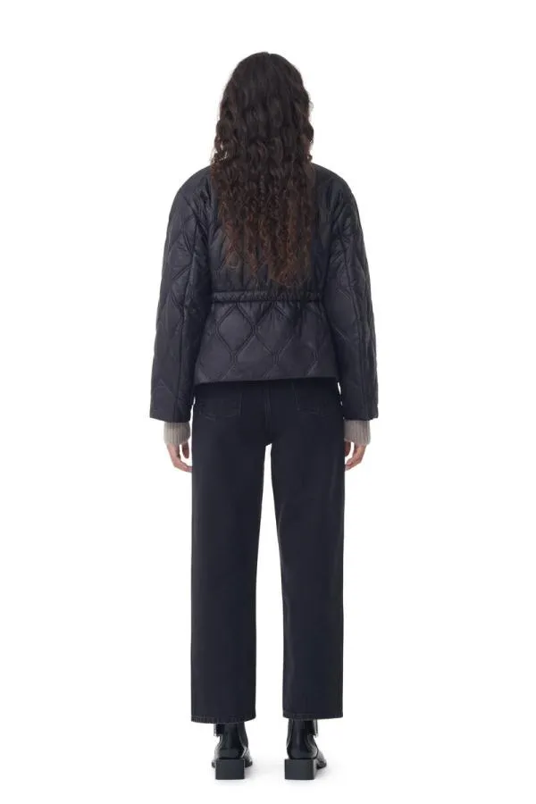 Clothing GANNI Outerwear Black Shiny Quilt Jacket Black