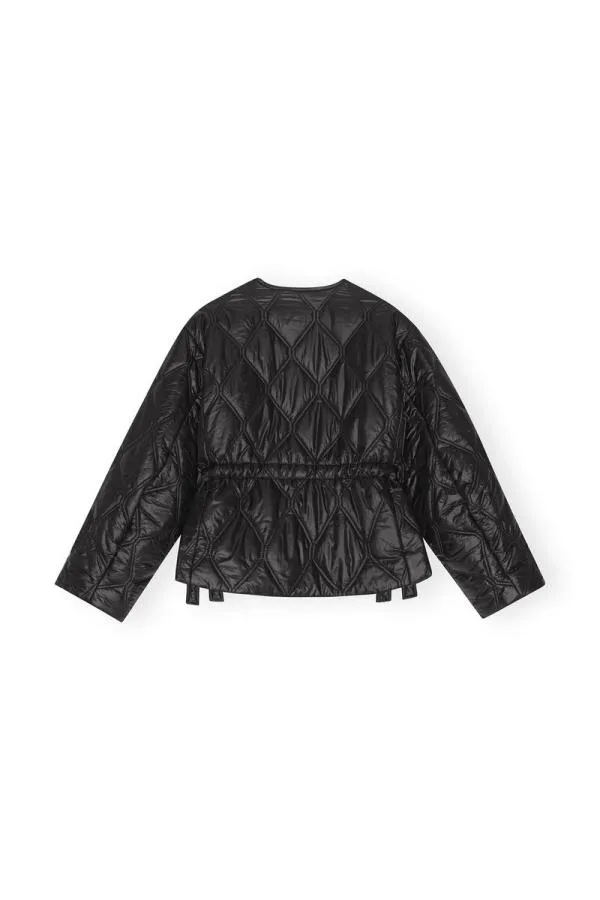 Clothing GANNI Outerwear Black Shiny Quilt Jacket Black