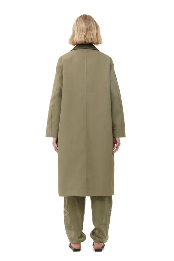 Clothing GANNI Outerwear Heavy Twill Coat Aloe