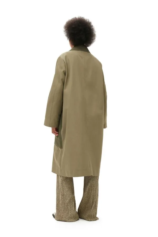 Clothing GANNI Outerwear Heavy Twill Coat Aloe