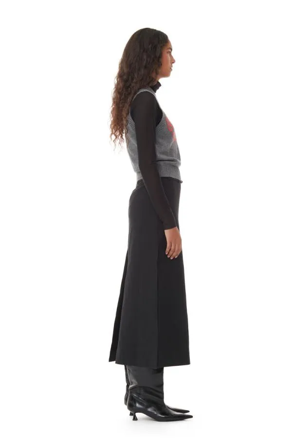 Clothing GANNI Skirts Black Cotton Suiting Maxi Slit Skirt Black Clothing GANNI Skirts Black Cotton Suiting Maxi Slit Skirt Black