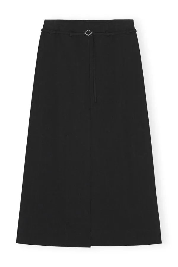 Clothing GANNI Skirts Black Cotton Suiting Maxi Slit Skirt Black Clothing GANNI Skirts Black Cotton Suiting Maxi Slit Skirt Black