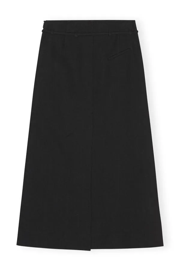 Clothing GANNI Skirts Black Cotton Suiting Maxi Slit Skirt Black Clothing GANNI Skirts Black Cotton Suiting Maxi Slit Skirt Black