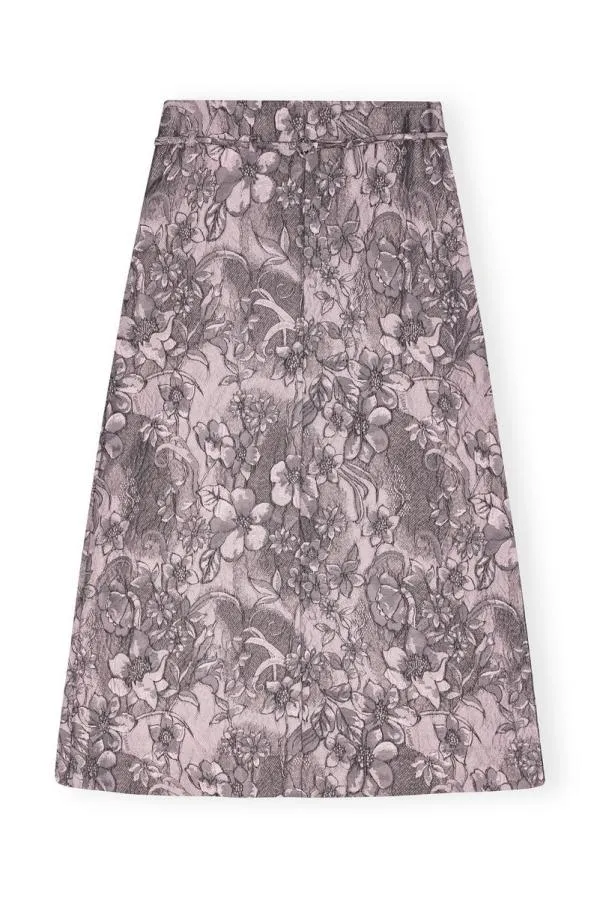 Clothing GANNI Skirts Rippled Jacquard Long Slit Skirt Black Lotus Clothing GANNI Skirts Rippled Jacquard Long Slit Skirt Black Lotus