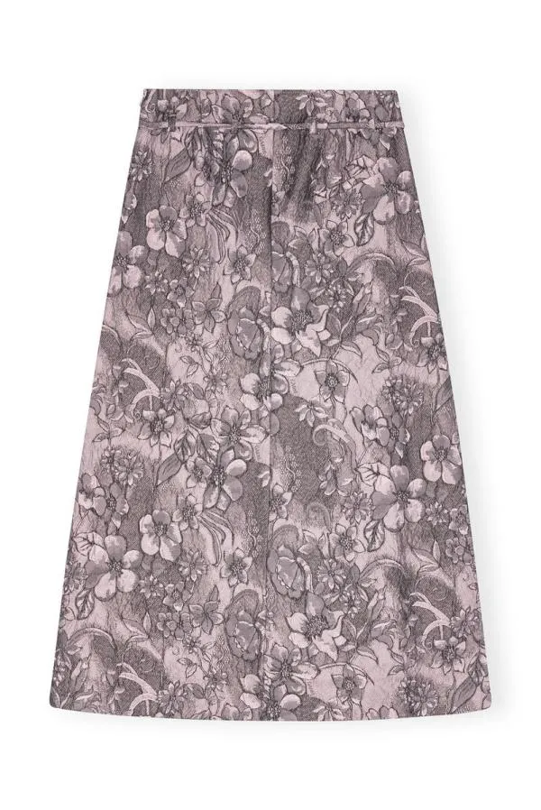 Clothing GANNI Skirts Rippled Jacquard Long Slit Skirt Black Lotus Clothing GANNI Skirts Rippled Jacquard Long Slit Skirt Black Lotus