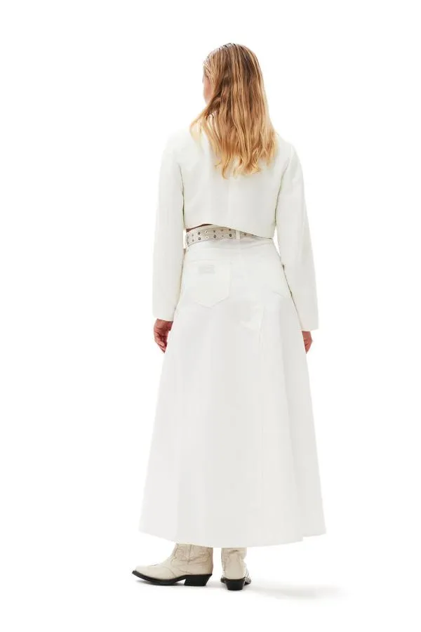 Clothing GANNI Skirts White Denim Double Fly Maxi Skirt Bright White Clothing GANNI Skirts White Denim Double Fly Maxi Skirt Bright White