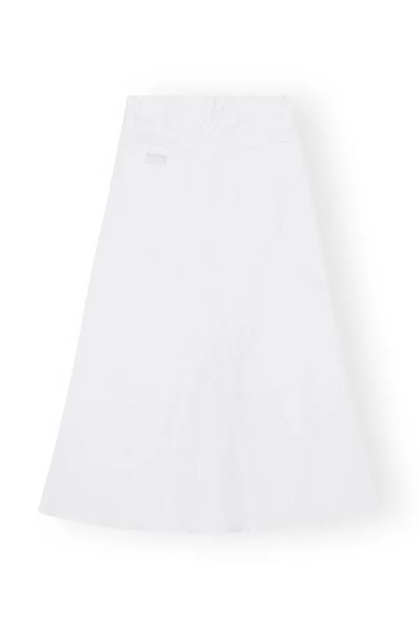 Clothing GANNI Skirts White Denim Double Fly Maxi Skirt Bright White Clothing GANNI Skirts White Denim Double Fly Maxi Skirt Bright White